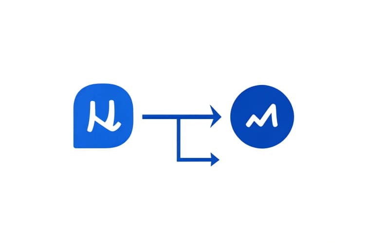 Um diagrama de fluxo conectando ícones de Google Ads e Meta Ads com setas, sobre um fundo branco com linhas de conexão.